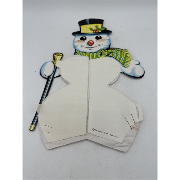 Beistle Snowman Honeycomb Die Cut Double Sided Christmas Frosty 1979 Vintage - Picture 3 of 16